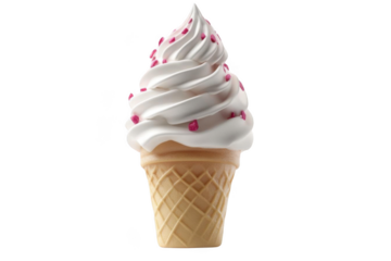 Enjoy Summer, Vanilla ice cream with pink sprinkles on a cone and Summer