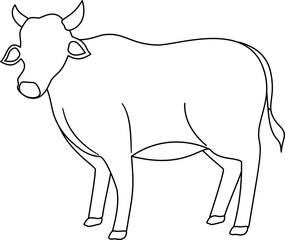 faceless cow animal outline coloring 