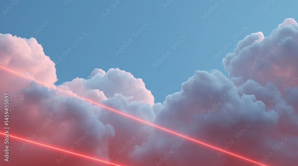 Poster group of white clouds against a blue sky. the clouds are arranged in a way that they are overlapping