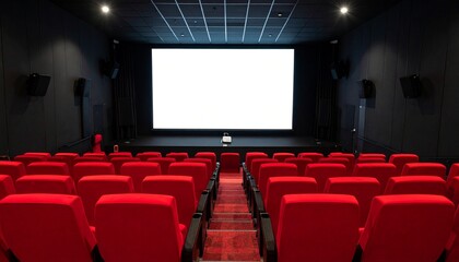 Cinema Projection Screen Mockup - Background for Application Presentation - Template for Movie Screen - Wide Screen in Theathers - White Screen for Product, Interface Design - App, Web, UI Design