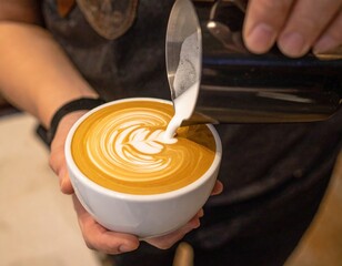 Barista Pouring Latte Art
