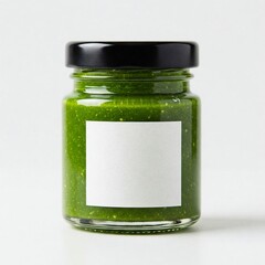 Japanese Yuzu Kosho Paste Mini Glass Jar Blank Label White Background