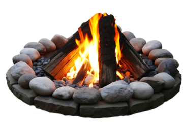 Fireplace, firewood isolated on white background PNG