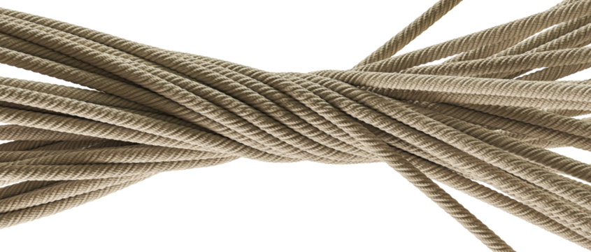 beige rope coiled and intertwined isolated 3d
