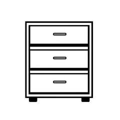 Minimal icon of a cabinet with three wide drawers and short legs designed for home or office use