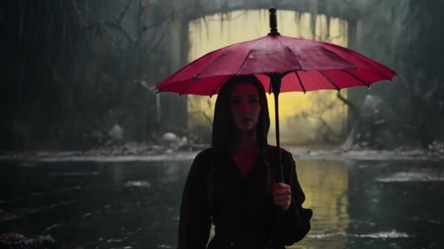 women in lonely moment , ai video generative