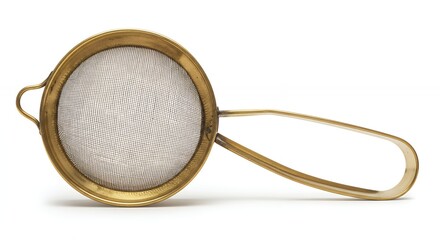 Fototapeta premium Brass tea strainer isolated on white background