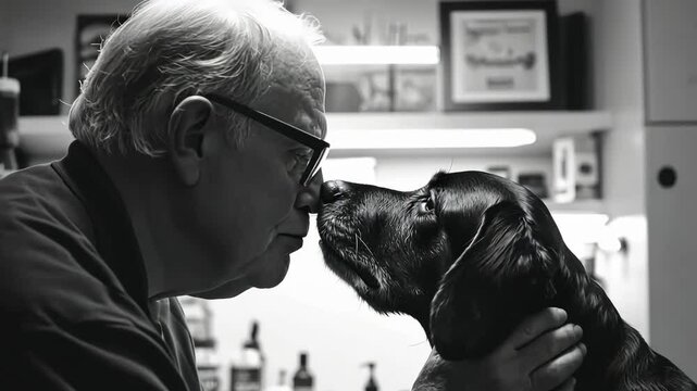 Pet groomer trims dog fur in bright grooming salon with a caring touch and gentle approach