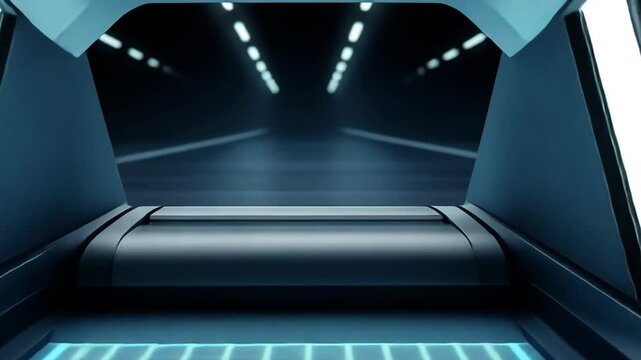 Discover advanced VR treadmill technology featuring sci fi design with neon accents for immersive experiences