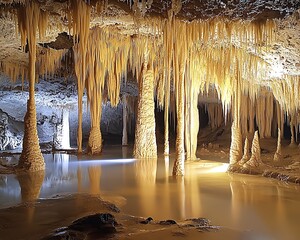 Underground cavern with stunning formations
