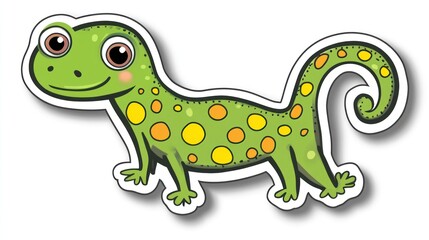 Fototapeta premium Cartoon Lizard Sticker