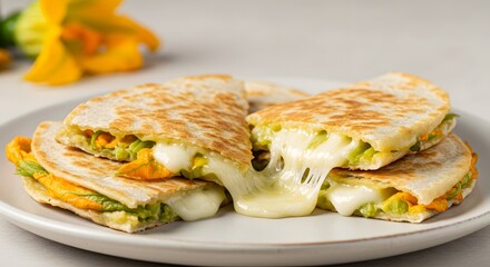 Quesadilla with Cheese and Squash Blossom