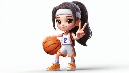 Basketball game character digital environment animated art fun playful illustration