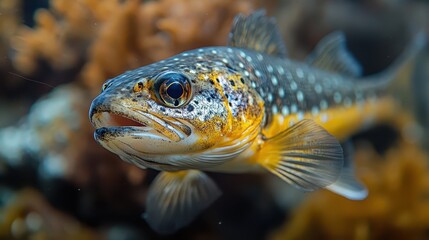 Obraz premium Colorful fish swimming among aquatic plants