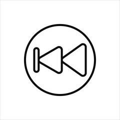Double arrow glyph icon. Rewinding button symbol. Navigation pointer, indicator. Vector illustration isolated on white background.