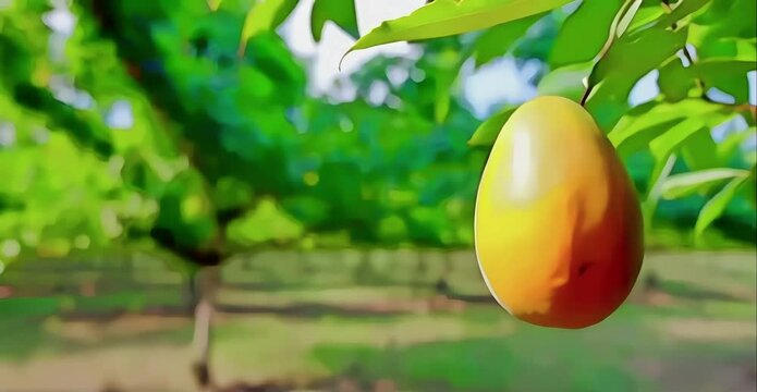 mango with tree in the garden