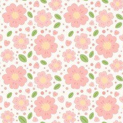 Cherry blossom pattern on white background