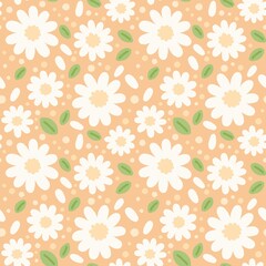 Daisy pattern on yellow background