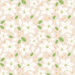 Lily pattern on white background