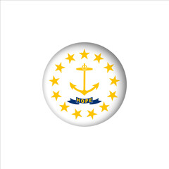 Rhode Island flag in 3D sphere. Rhode Island flag logo illustration. Rhode Island flag icon.