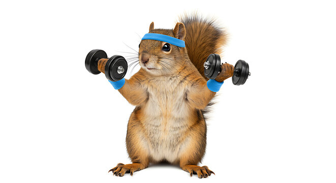 Squirrel Lifting Weights