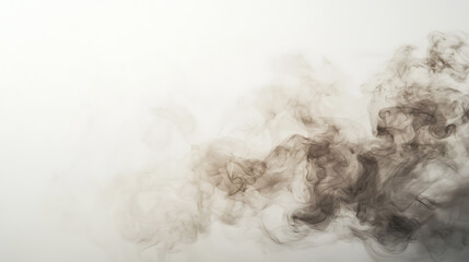 A thick, dark smoke cloud with a white background