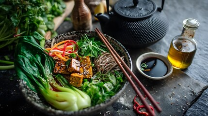 Tofu Ramen Bowl: Vegan Asian Noodle Soup