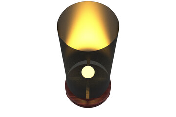 Vintage Wooden Nightlight with a Soft Glowing Bulb, Retro Style Bedside Night Lamp with a Wooden Base and Cylindrical Shade, Warm Ambient Light from a Classic Bedroom Decor on a Transparent png