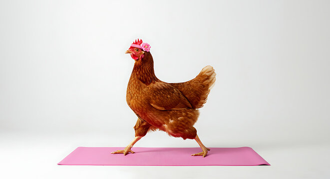 Chicken Doing Yoga