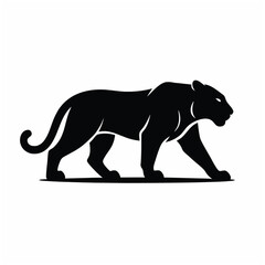 Obraz premium silhouette Vector Image with white back ground Tiger's full body Design Icon