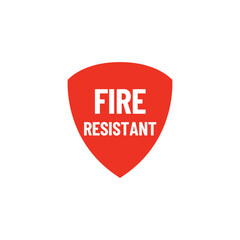 Fire Resistant Icon or Fire Resistant Label Isolated on white background.