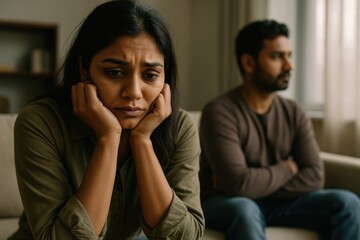 Couple experiencing emotional conflict.