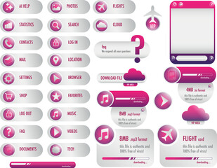 Interface set of buttons for online business
