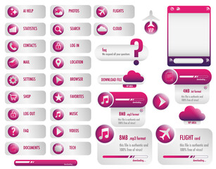 Buttons and interface set for online business