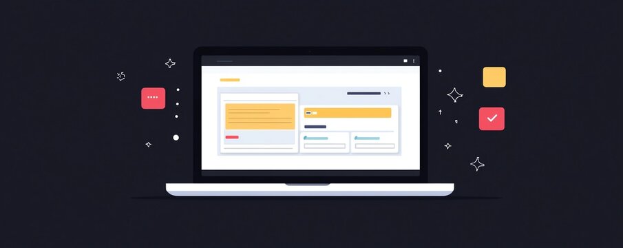 A focused shot of a laptop screen displaying an open project with no notifications, emphasizing productivity and concentration.