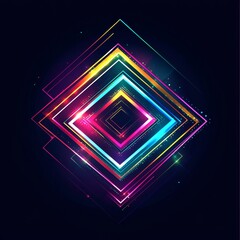 Abstract design with layered, luminous diamonds