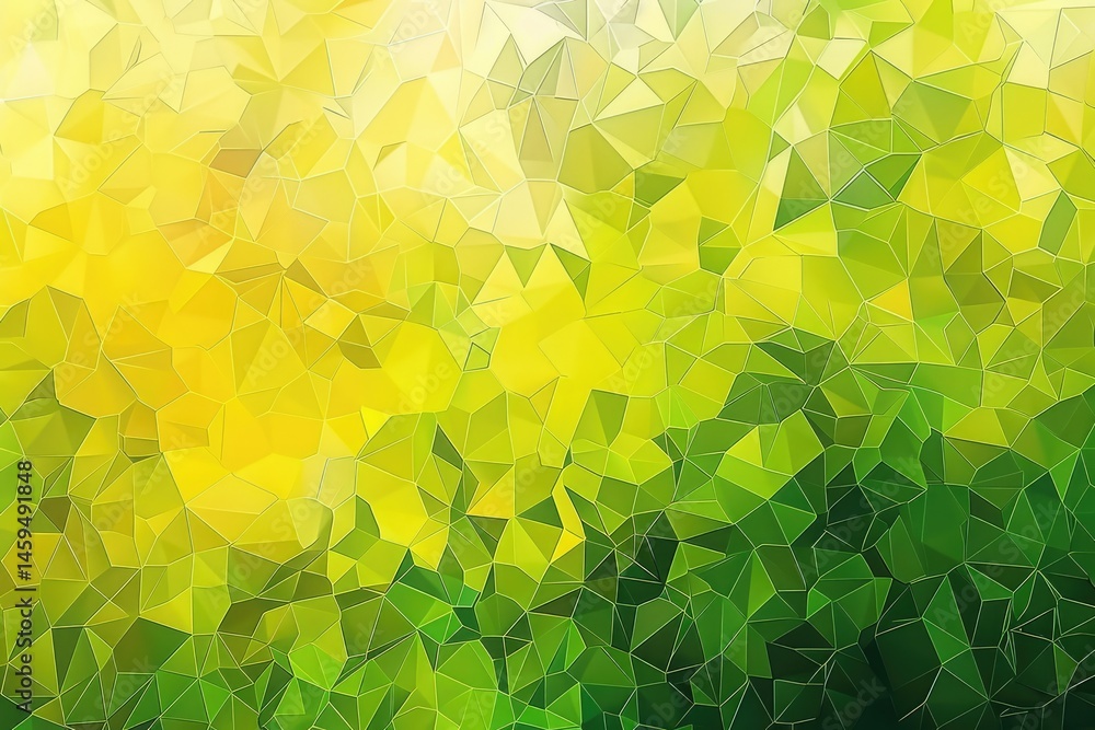 Poster abstract geometric shapes with yellow and green hues. background image of 3d rendering geometric sha