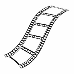 Naklejka premium Film Strip from a film - line art vector illustration in white background