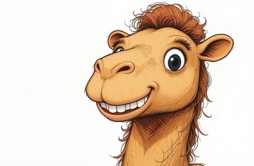 Obraz premium Cheerful Cartoon Camel Whimsical Illustration