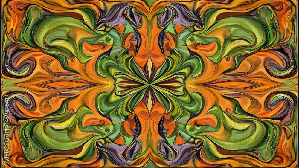 Poster vibrant and dynamic colorful abstract design with swirling patterns and bold contrasting hues