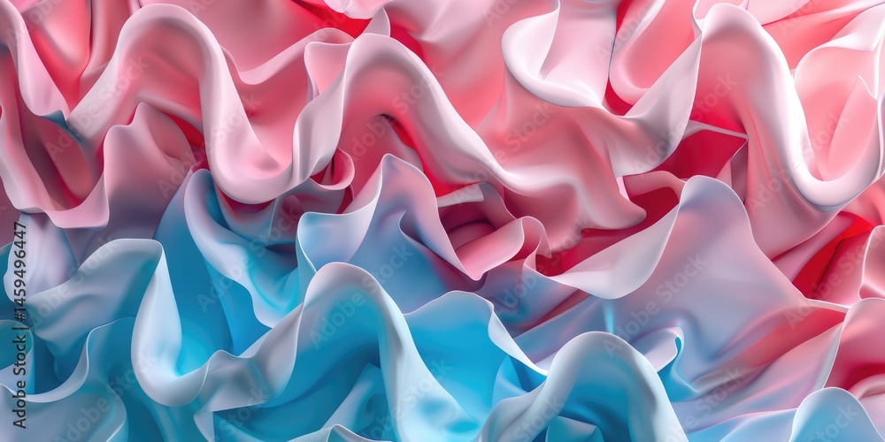 Poster abstract flowing fabric with vibrant color tones. dynamic textile design. background image of swirli