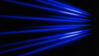 Bright blue glowing rays projecting from dark side. Perfect for tech intros, concert lighting, or futuristic visuals.