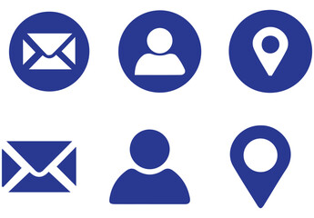 Set of contact us icons. Vector address business illustration. Set of web icons for email computer communication. Vector website icon set