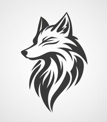 Profile view of a stylized fox head
