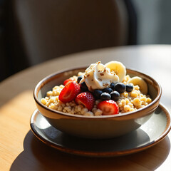 Traditional Oatmeal Bowl served Cold