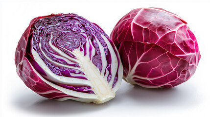 Obraz premium Fresh red cabbage with vibrant color and crisp texture
