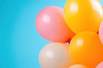 Colorful balloons on blue background
