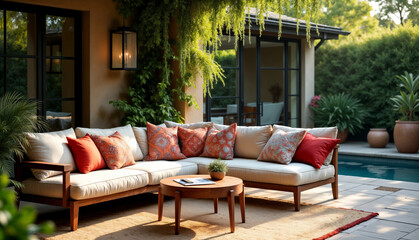 Cozy Outdoor Living Space with Relaxing Ambiance