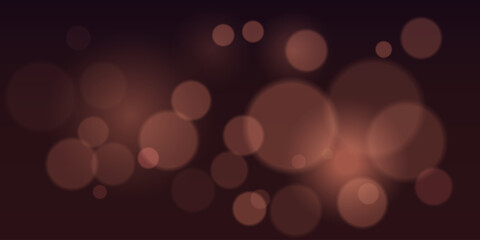 Bokeh. Soft brown blurred light circles on dark background. Ideal for festive backgrounds, elegant overlays, romantic designs, soft focus photography, light texture decoration.