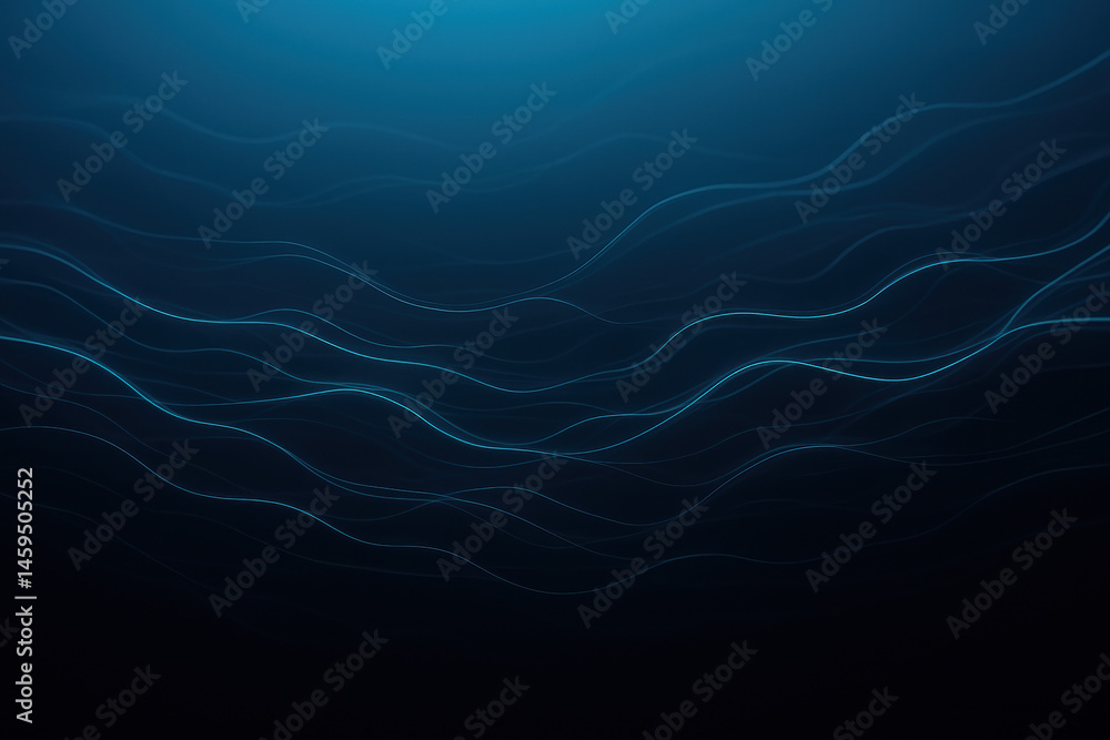 Poster a flowing wave design with a deep ocean blue gradient evokes strategy and decision making symbolizin